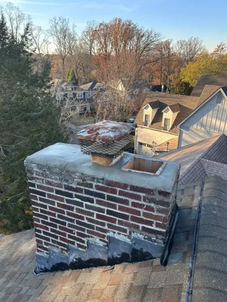 Same Atlanta chimney after a crown was added around the flues